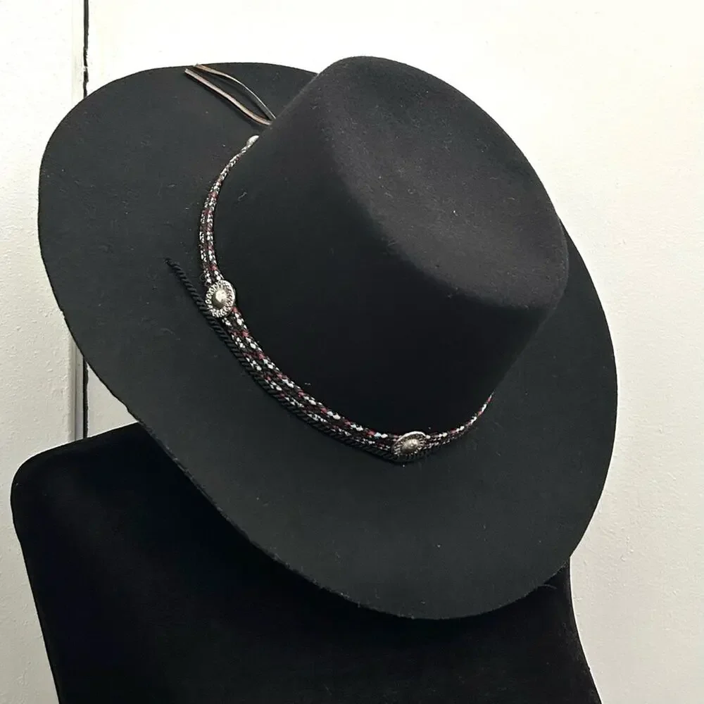 Vintage Golden Gate Hat & Cap Co. Black 100% Wool Western “Bolero”Hat, Size XL